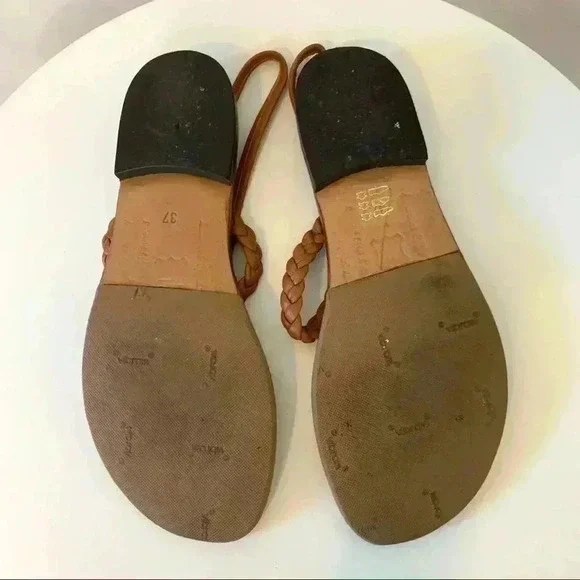 Laurent Effel brown leather braided sandal - Picture 6 of 6